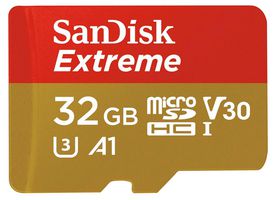 SDSQXAF-032G-GN6MA - Extreme MicroSDHC Class 10 U3 V30 Memory Card, 32GB 90MB/s 60MB/s