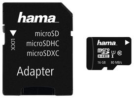 00124150 - 16GB Class 10 MicroSDHC UHS-I Memory Card 80MB/s