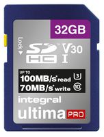 INSDH32G-100/70V30 - UltimaPro Premium SDHC UHS U3 V30 SD Memory Card 100MB/s, 32GB