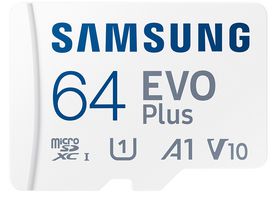 MB-MC64SA/EU - 64GB EVO Plus MicroSDXC Card with SD Adaptor, Class 10 UHS-I U1 160MB/s