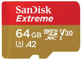 SDSQXAH-064G-GN6MA - Extreme MicroSDXC UHS-I U3 V30 Memory Card, 64GB 160MB/s 60MB/s
