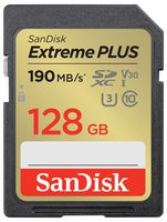 SDSDXWA-128G-GNCIN - 128GB Extreme PLUS SDXC Memory Card UHS-I U3 V30 Class 10, 190MB/s Read