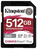 SDR2V6/512GB - 512GB Canvas React Plus SDXC Memory Card UHS-II U3 V60, 280MB/s Read