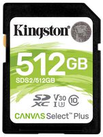 SDS2/512GB - 512GB Canvas Select Plus SDXC Memory Card, Class 10 UHS-I U1 V10 100MB/s Read