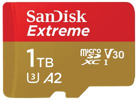 SDSQXAV-1T00-GN6MA - Extreme MicroSDXC UHS-I U3 V30 Memory Card, 1TB 190MB/s 130MB/s