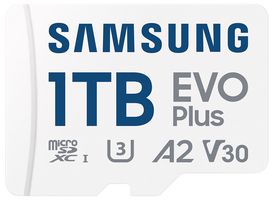 MB-MC1T0SA/EU - 1TB EVO Plus MicroSDXC Card with SD Adaptor, Class 10 UHS-I U3 160MB/s