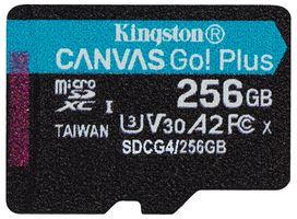 SDCG4/256GB - 256GB Canvas Go! Plus MicroSDXC Memory Card, Class 10 A2 UHS-I U3 V30 200MB/s Read