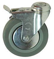 32125RTBHBR - 125mm Braked Rubber Swivel Castor