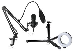 PROSOUNDVLOG-3 - Video Vlogger Interview Kit with Camera Tripod, LED Ring Light & Studio Microphone