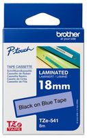 TZE541 - P-Touch Label Tape Black on Blue 3/4" / 18mm