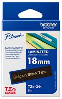TZE344 - P-Touch Label Tape Gold on Black 3/4" / 18mm