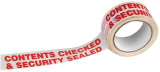 PT5033CONT - 50mm 'Contents Checked & Security Sealed' Self Adhesive Labels - Roll of 165