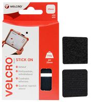 60236 - VELCRO® Brand Stick On Black 25mm Self Adhesive Square Pads - Set of 24