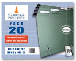 FS20 - Foolscap Green Suspension Files - Pack of 20