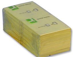 KF10502 - 76x76mm Yellow Sticky Quick Note Pads - 100 Sheets (Pack of 12)