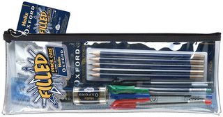 930836 - 13.5" PVC Filled Oxford Pencil Case with Stationery and Maths Sets