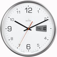 22367 - Komfort 270mm Silent Non-Ticking Wall Clock with LCD Date/Date Display