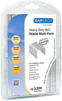 1246 - 923 Heavy Duty Galvanised Metal Staples Multipack - Pack of 3200 Assorted
