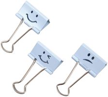 1350 - 19mm Blue Emoji Foldback Clips - Pack of 20