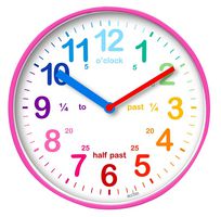 22520 - Teaching Time Wall Clock, Pink