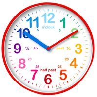 22524 - Teaching Time Wall Clock, Red