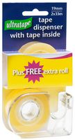 RT03281933DISP - Tape Dispenser with 2 Rolls of Clear Tape, 19mm x 33m
