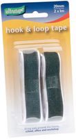RT0170CARD-BLK - Hook & Loop Tape, 20mm x 1m, Black, Carded Pack