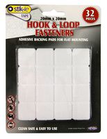 W2150567 - 20mm x 20mm Hook & Loop Fasteners, 32 Pack