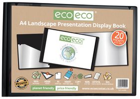 ECO095 - A4 50% Recycled 20 Pocket Landscape Presentation Display Book