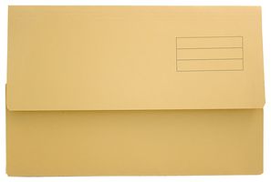 DW250-YLWZ - Foolscap Yellow Document Wallets, Pack of 50