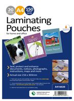 LPA416020 - A4 150 Micron Laminating Pouches, Pack of 20