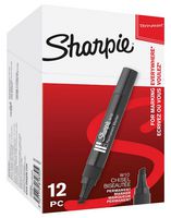 S0192654 - W10 Chisel Tip Permanent Marker Pens, Black 12 Pack