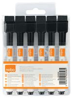 2104184 - Mini Whiteboard Marker Pens with Magnetic Eraser, 6 Pack Black