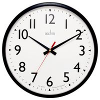 22463 - Commander 350mm Wall Clock, White / Black