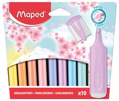 740903 - Fluo'Peps Pastel Highlighters, 10 Pack Assorted