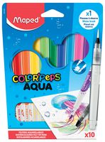 844300 - Color'Peps Aqua Felt Tip Pens, 10 Pack Assorted