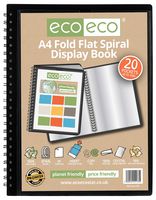 ECO133 - A4 Fold Flat Spiral Display Book, 20 Pockets