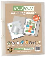 ECO112 - A4 2 Ring Presentation Binder, Clear