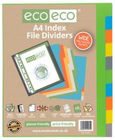 ECO074 - A4 Wide Index File Dividers, 10 Pack