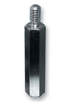 005.13.073 - Brass Threaded Hex Spacer, Male to Female, M3 x 7mm + 6mm Stud, 5.5mm A/F