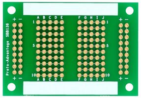 SBB136 - 136 Point Solder-in Breadboard, Exact Solderless Match
