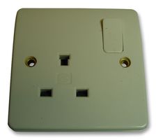K1257WHI - 13A 1 Gang DP Non-Standard T Pin Switched Socket Outlet, White