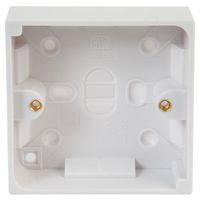 PEL00524 - 1-Gang White Surface Mount Pattress Box 25mm
