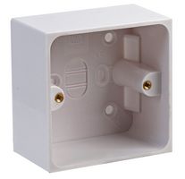 PELB1496 - 1-Gang White Surface Mount Pattress Box 45mm