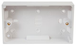 PELB1497 - 2-Gang White Surface Mount Pattress Box 25mm
