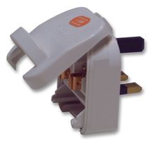 SCP.WHITE.3A - European Schuko to UK Converter Plug, 3A, White (Ungrounded)