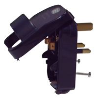SCP3BLACK.10A-GROUNDED - European Schuko to UK Converter Plug, 10A, Black (Grounded)