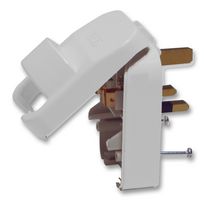 SCP3.WHITE.13A - European Schuko to UK Converter Plug, 13A, White (Grounded)