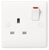 821DP - 13A 1 Gang Double Pole Switched Socket, White