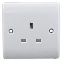 823 - 13A 1 Gang Unswitched Socket, White